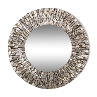 Silver wood mirror - 140cm