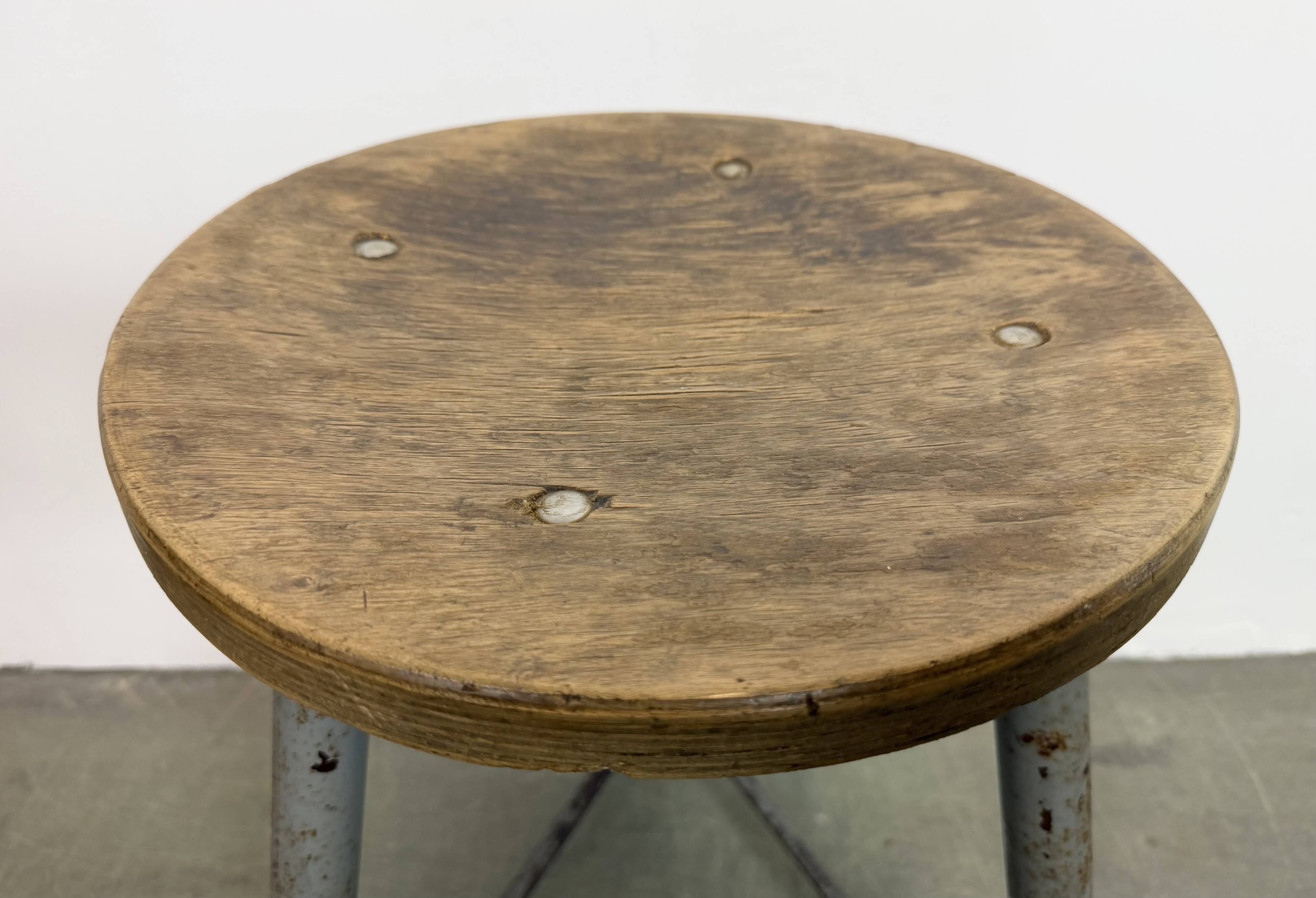 Grey Industrial Workshop Stool, 1960s