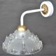 Art Nouveau glass wall lamp - white and gold finishes