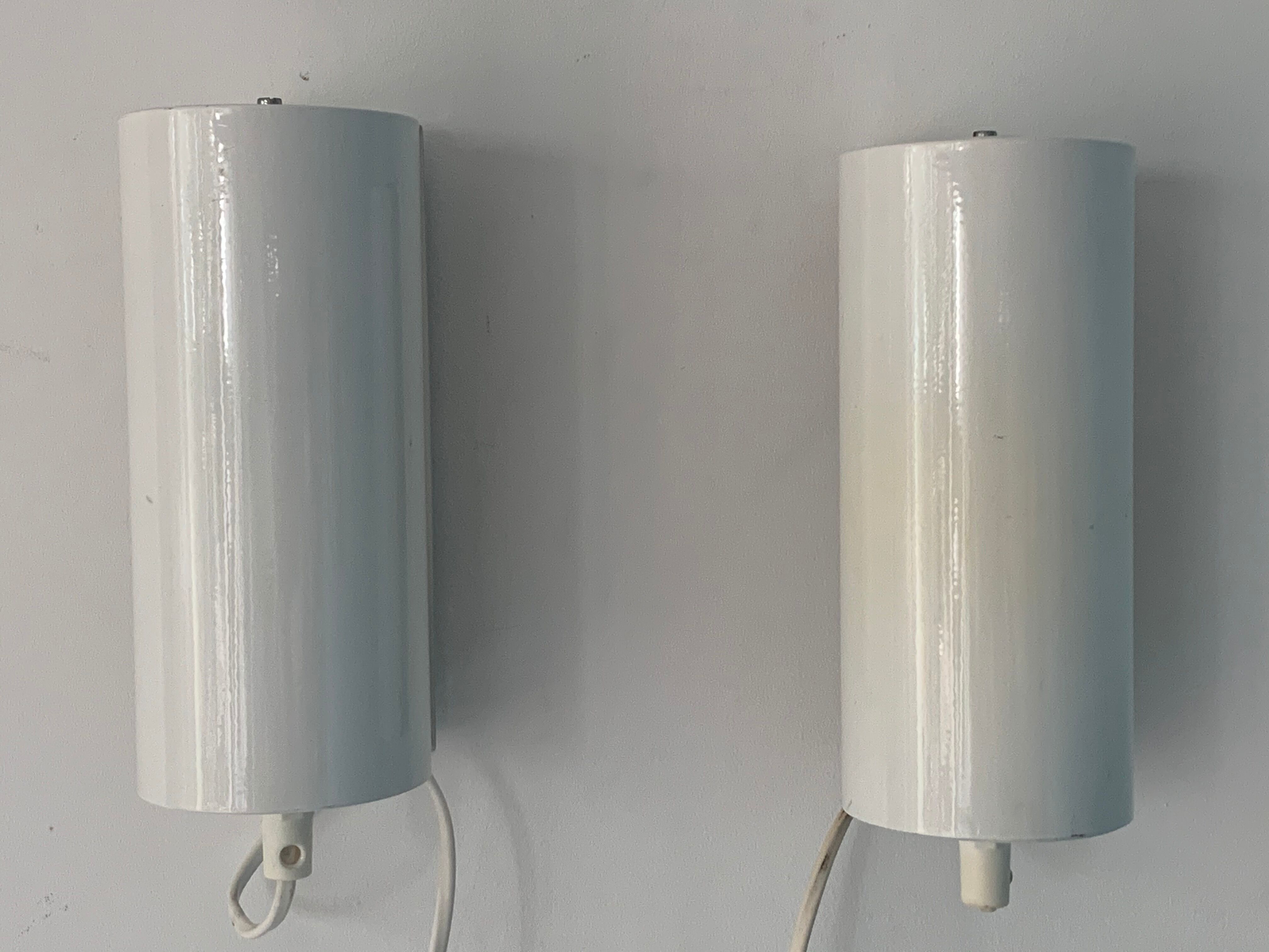 Paire d'appliques murales blanches rouleaux Ikea 1980