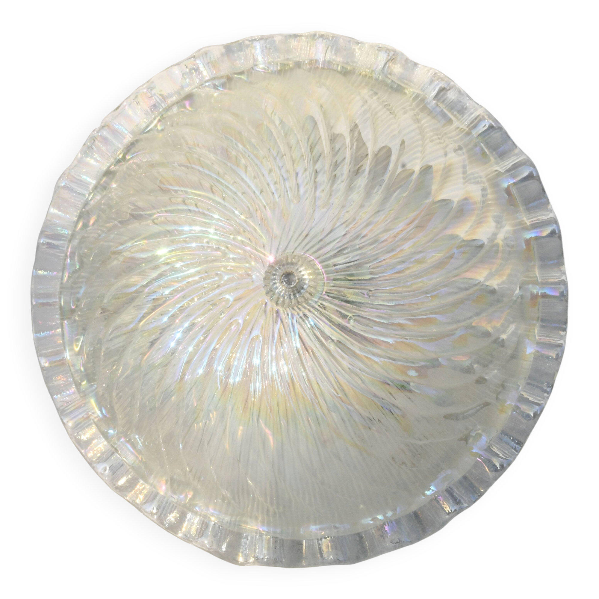 Plafonnier en verre irisé de Murano, 1970