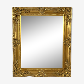 Miroir biseauté style empire doré 64x54cm