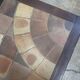 Vintage wood and ceramic coffee table