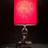 Vintage 1960s navy liner chain lamp red light