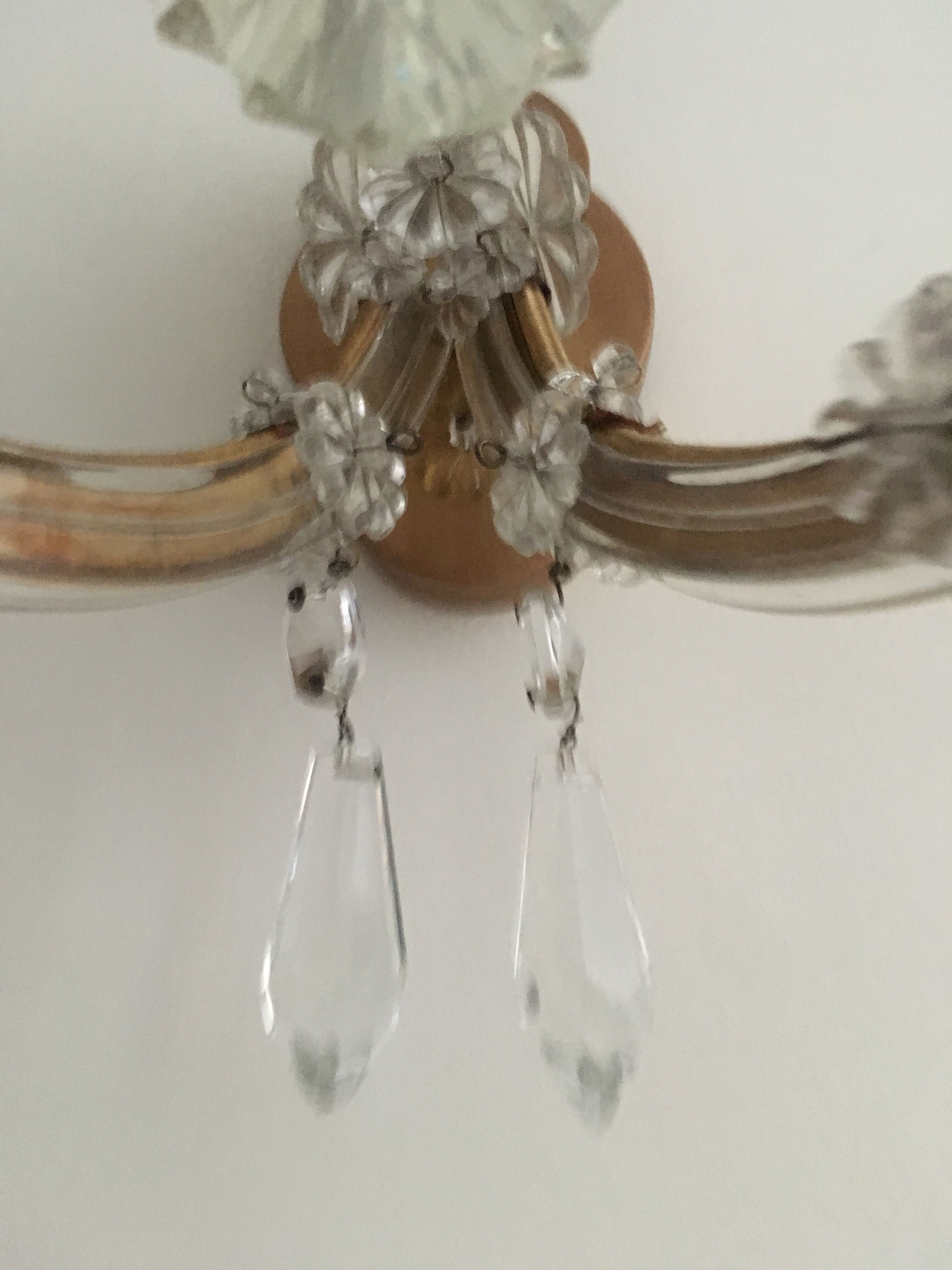 Two-arm crystal light wall light