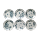 6 assiettes plates Badonviller, papillons et fleurs, 1900