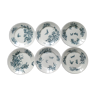 6 assiettes plates Badonviller, papillons et fleurs, 1900