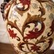 Pair of large earthenware vases from Gien – Polychrome floral decoration – 20th century