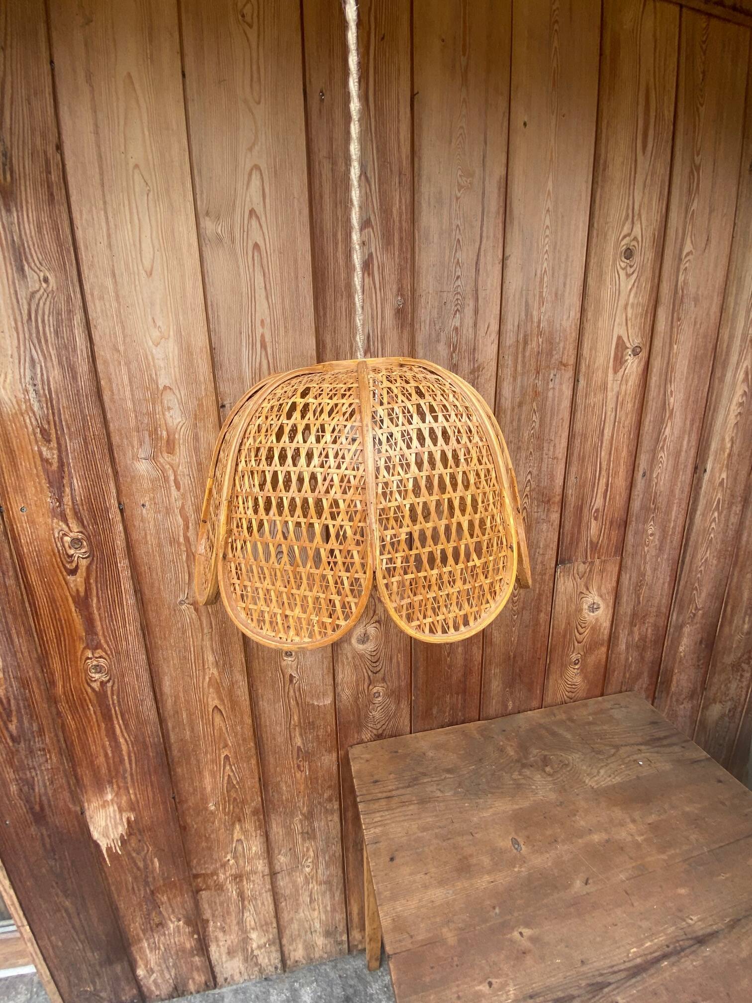 Vintage rattan pendant light