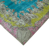 Handmade bohemian turkish 1970s 172 cm x 276 cm multicolor rug