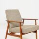 Scandinavian Lounge Chair Grey Soft Upholstery| Refurbished Vintage Ar