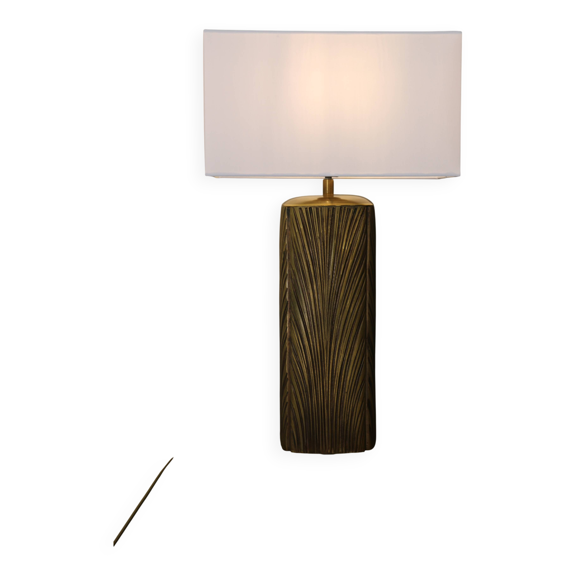 Brass and bronze lamp, Luciano Frigerio, Italy, 1970s