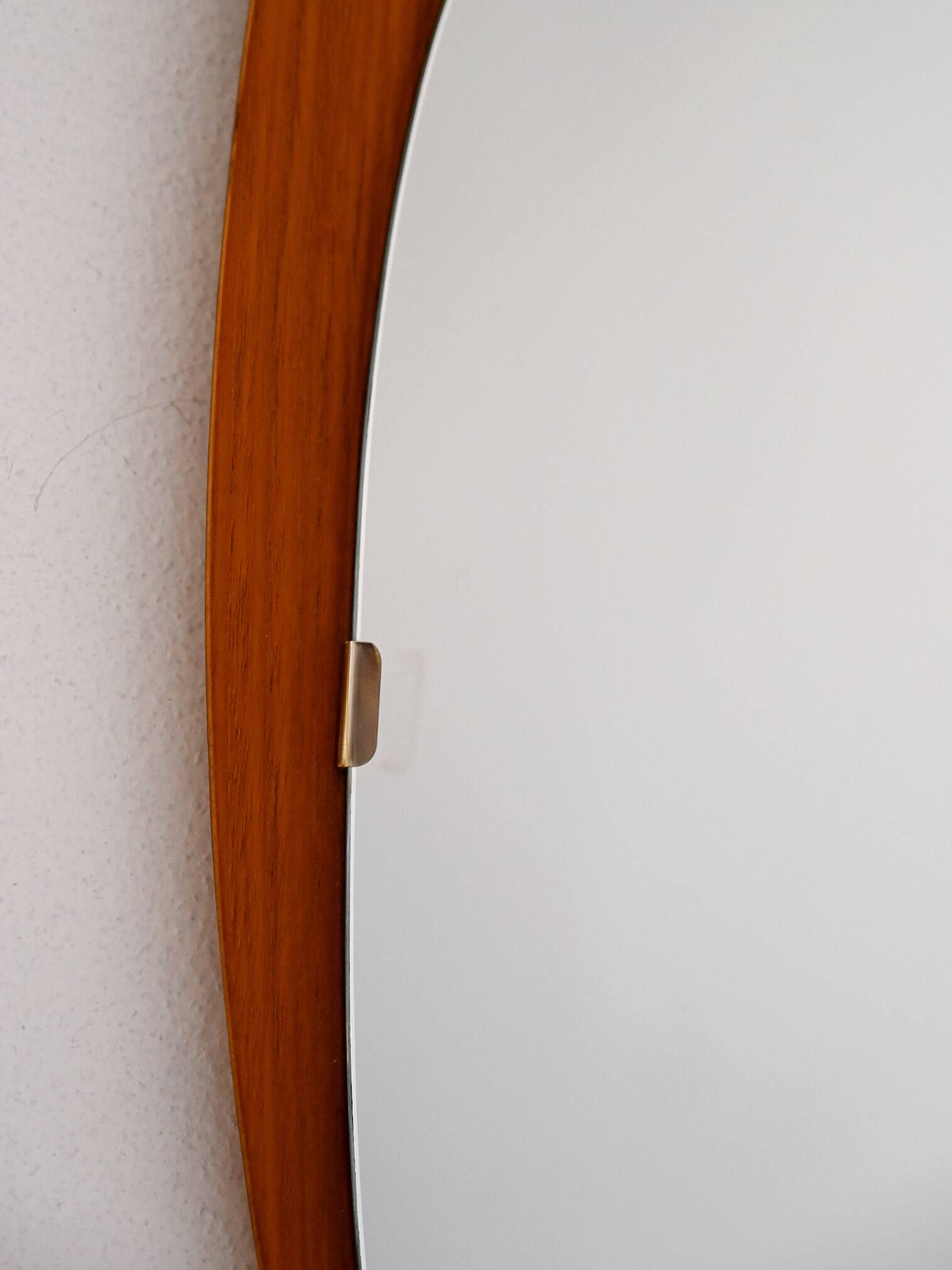 1960s Scandinavian vintage free-form teak mirror