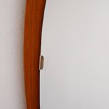 Miroir scandinave vintage en teck de forme libre des années 1960
