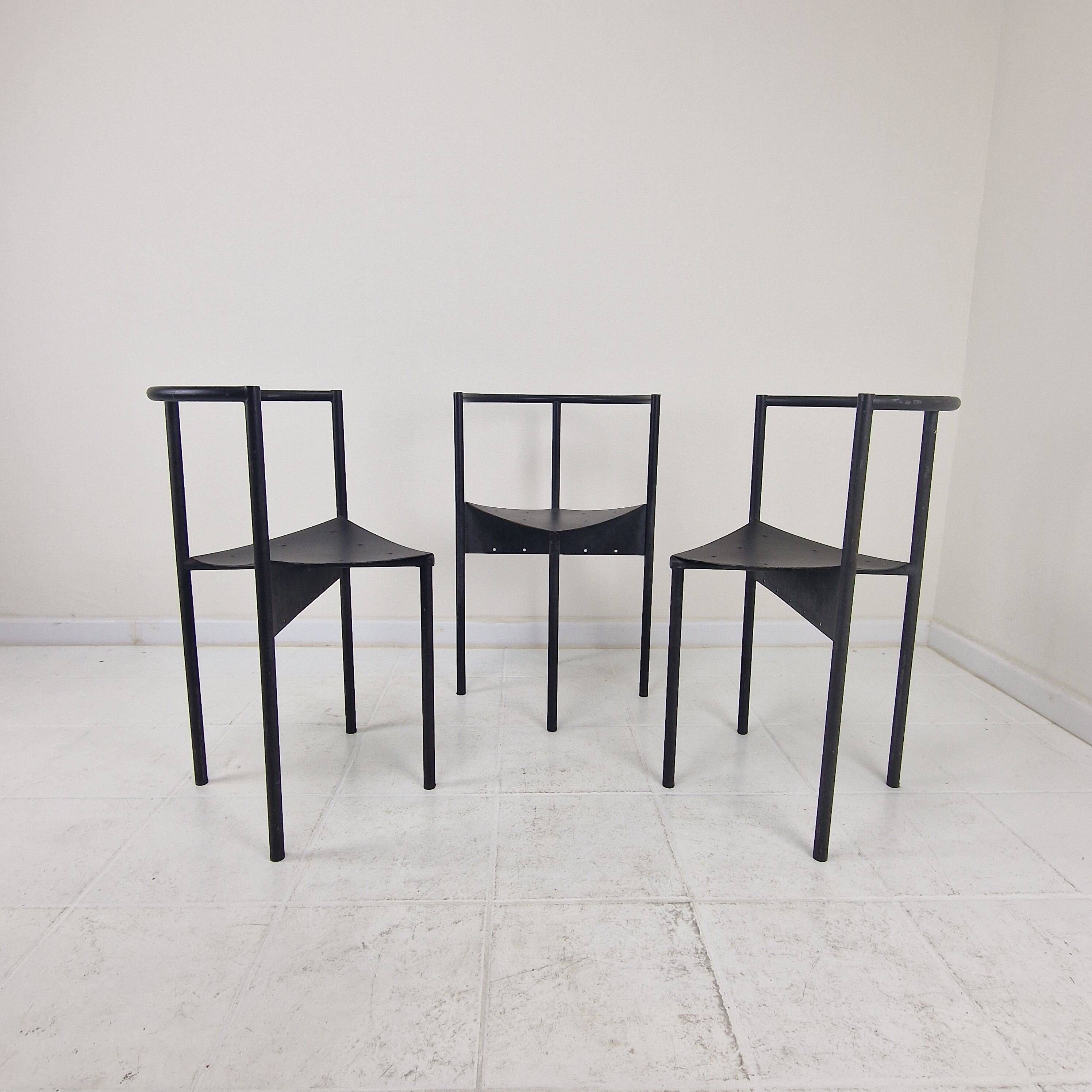 Rare Set of 3 "Wendy Wright" Chairs by Philippe Starck for Disform, 1986