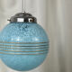 Clichy blue glass globe chandelier 1950 - 1960