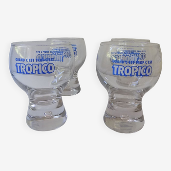 4 verres Tropico vintage