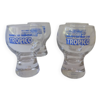 4 verres Tropico vintage