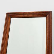 French art deco mirror with carved oak wooden frame, ca. 1930