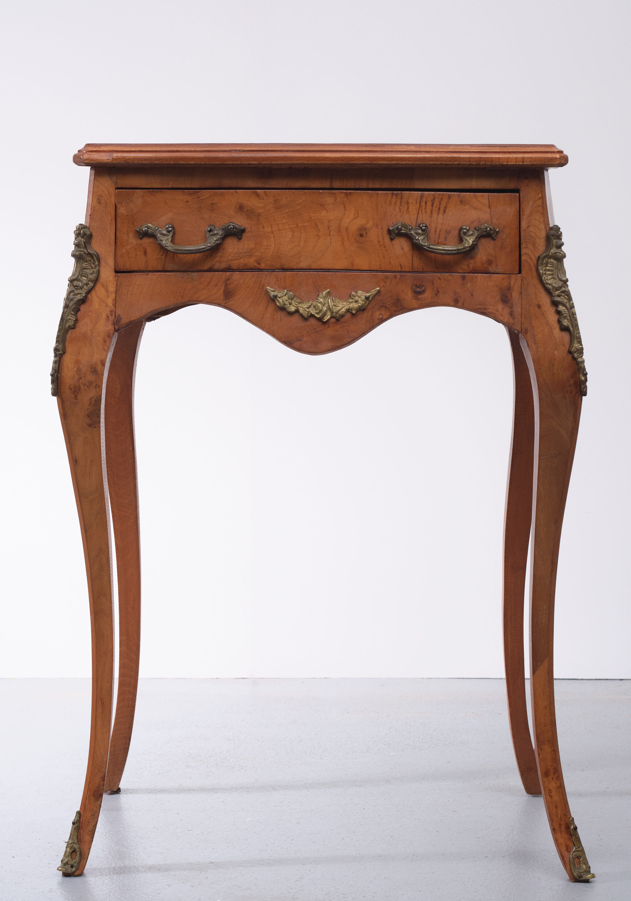 2 italian burl side tables louis xv style