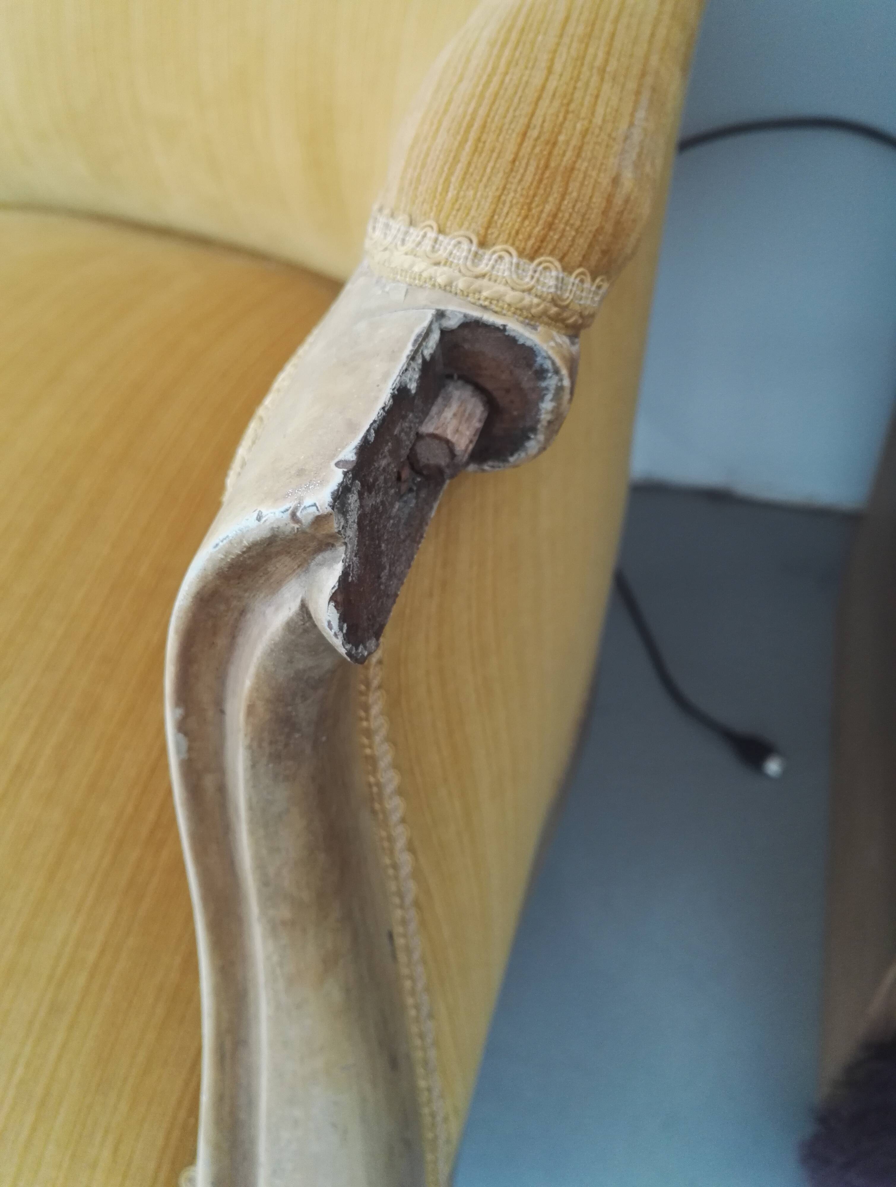 Sofa basket Louis Philippe mustard