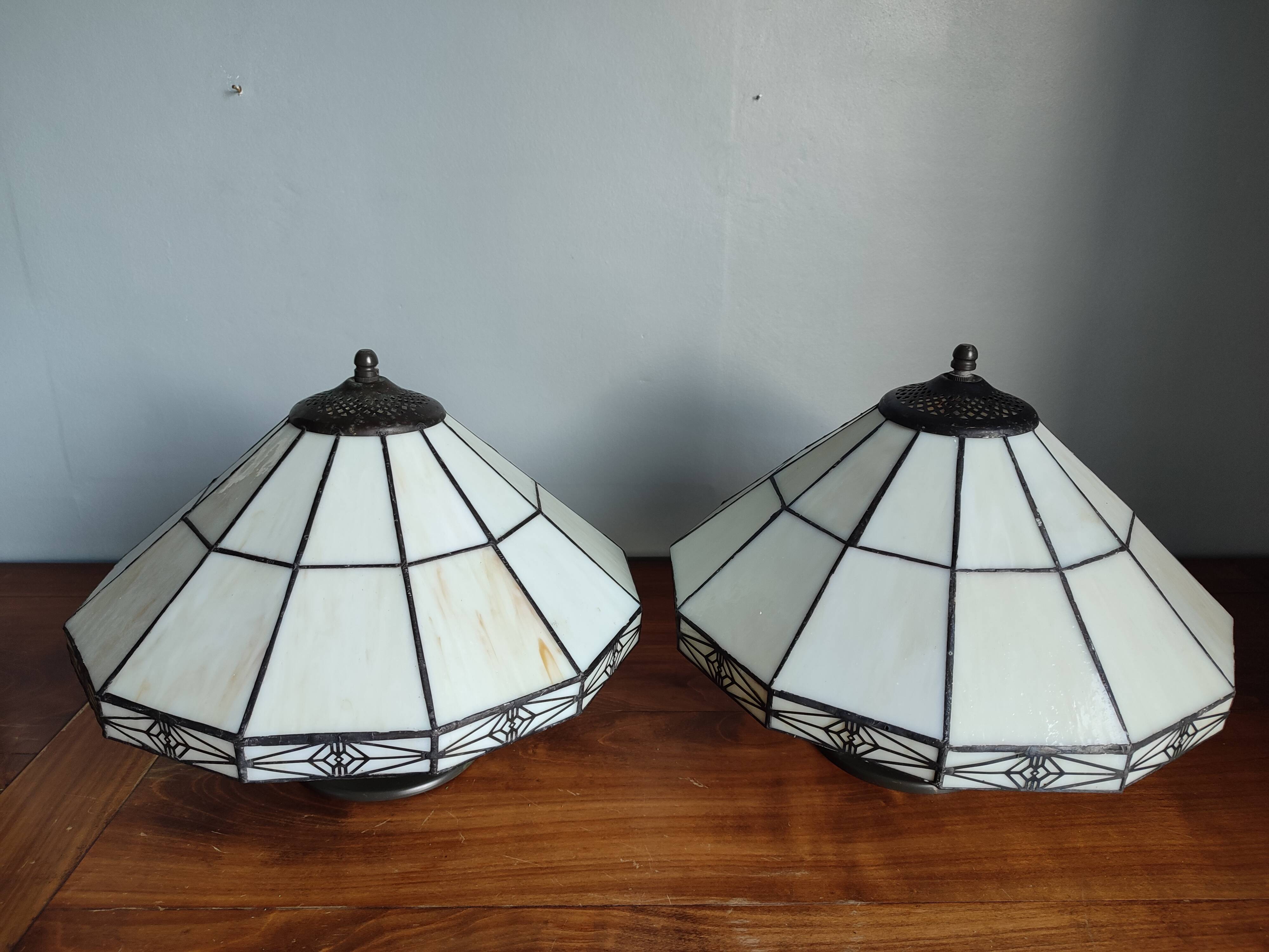 Set of two vintage tiffany style ceiling lights