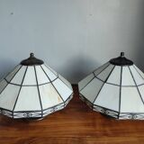 Set of two vintage tiffany style ceiling lights