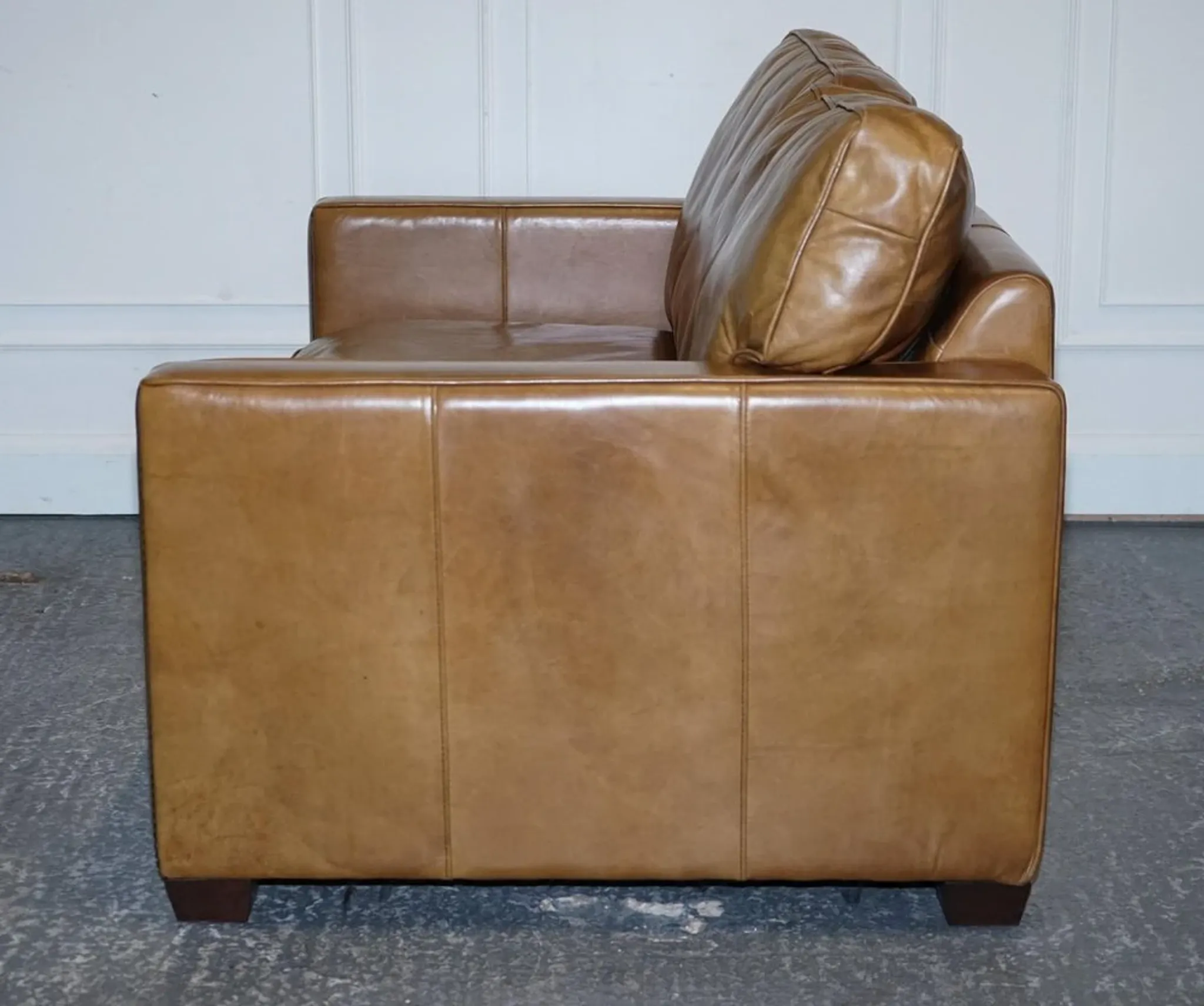 Halo Viscount Two-Seater Sofa in Tanned Leather by Timothy Oulton