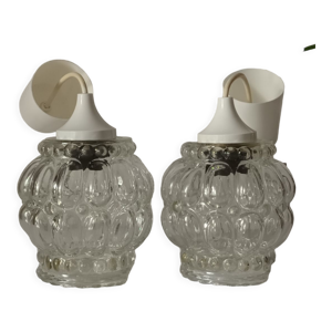 Paire de suspensions verre bulles