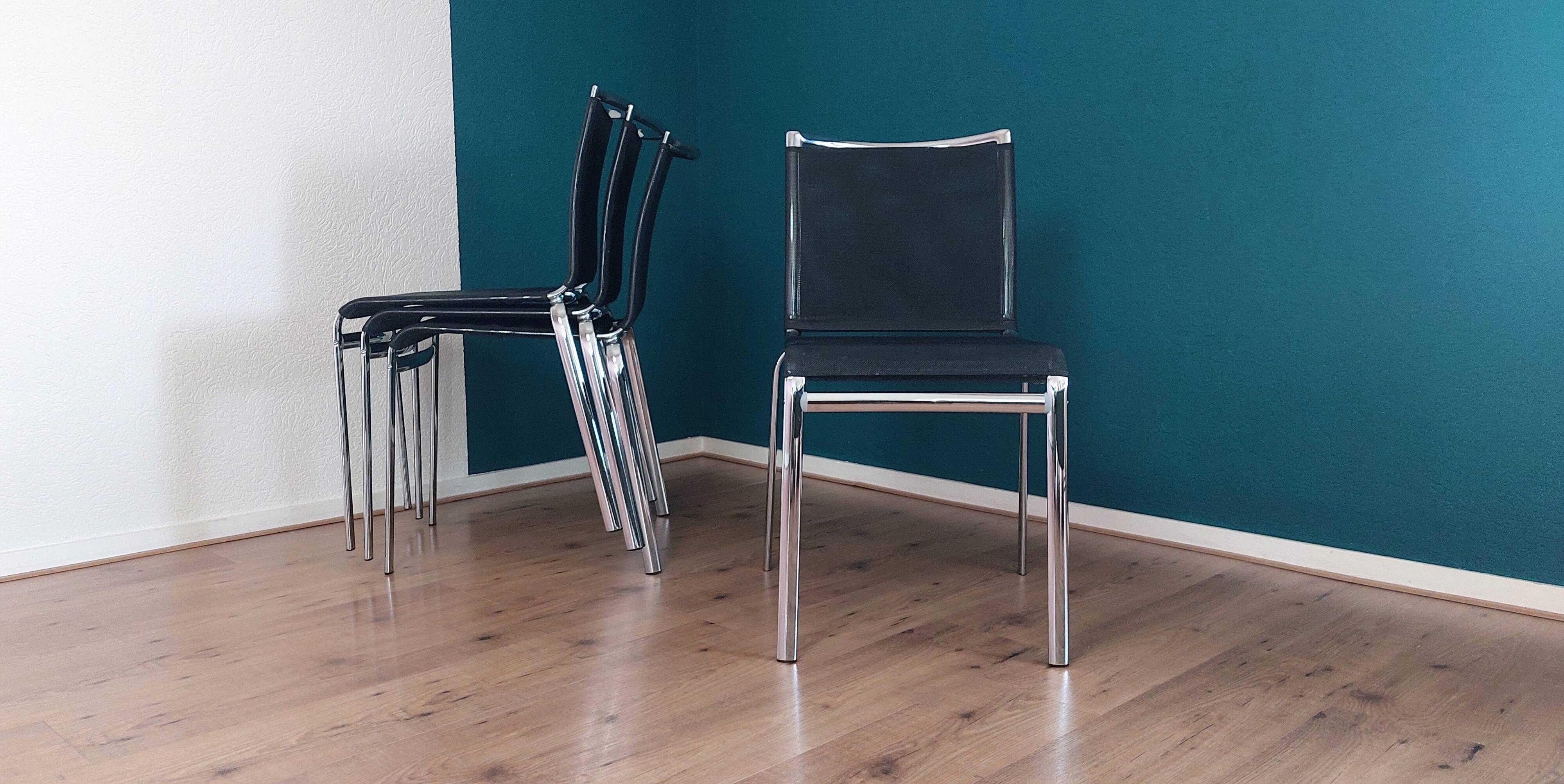 Set of 4 Net Dining Chairs by Daniele Molteni for Bontempi, 1990's