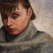 Italian painting portrait of a woman in Impressionist style