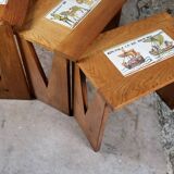 Set of 3 nesting tables by Guillerme and Chambron, France, 1960s