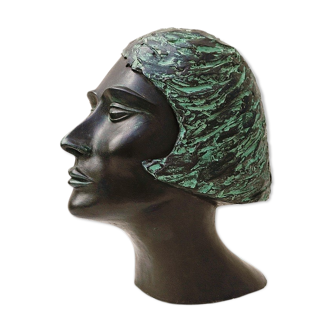 Bust woman art deco Sculpture plaster workshop