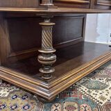 Gothic walnut sideboard with marble top, early 20th century