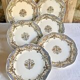 6 flat plates Gien Dionysos the children at the press 1938 1960