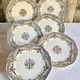 6 flat plates Gien Dionysos the children at the press 1938 1960
