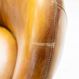 Leather swivel armchairs, early twenty-first century, set of 2
