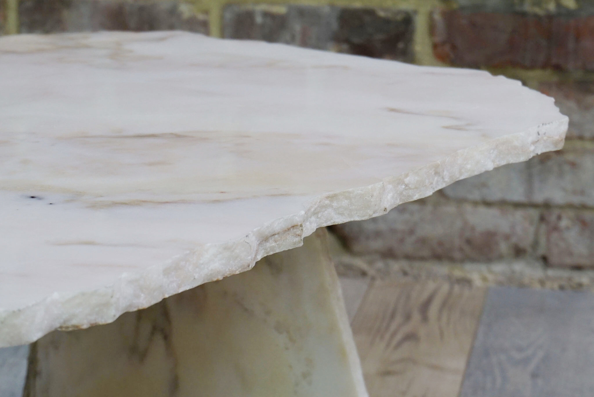 Brutalist design marble coffee table