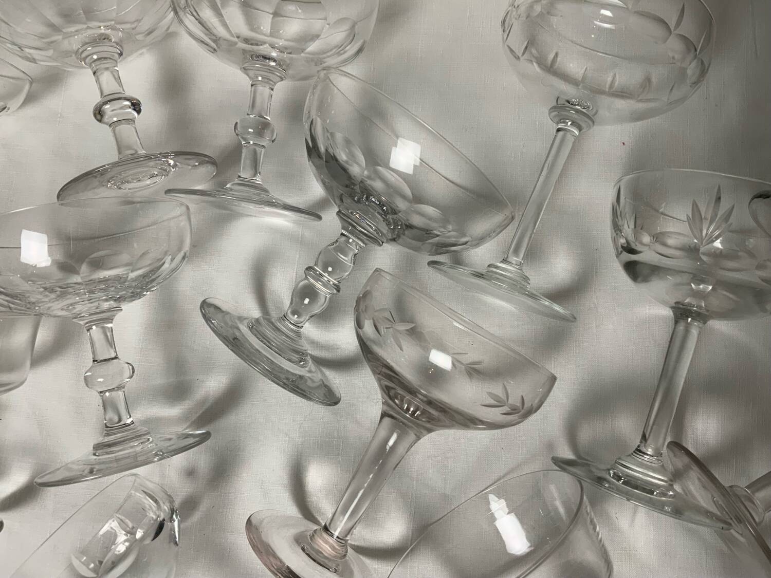 Antique champagne glasses