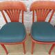 6 professional bar bistro chairs with green imitation seats in their patinas