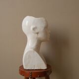 Vintage design vase 70s enamelled ceramic bust sculpture head face