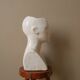 Vintage design vase 70s enamelled ceramic bust sculpture head face