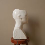 Vintage design vase 70s enamelled ceramic bust sculpture head face