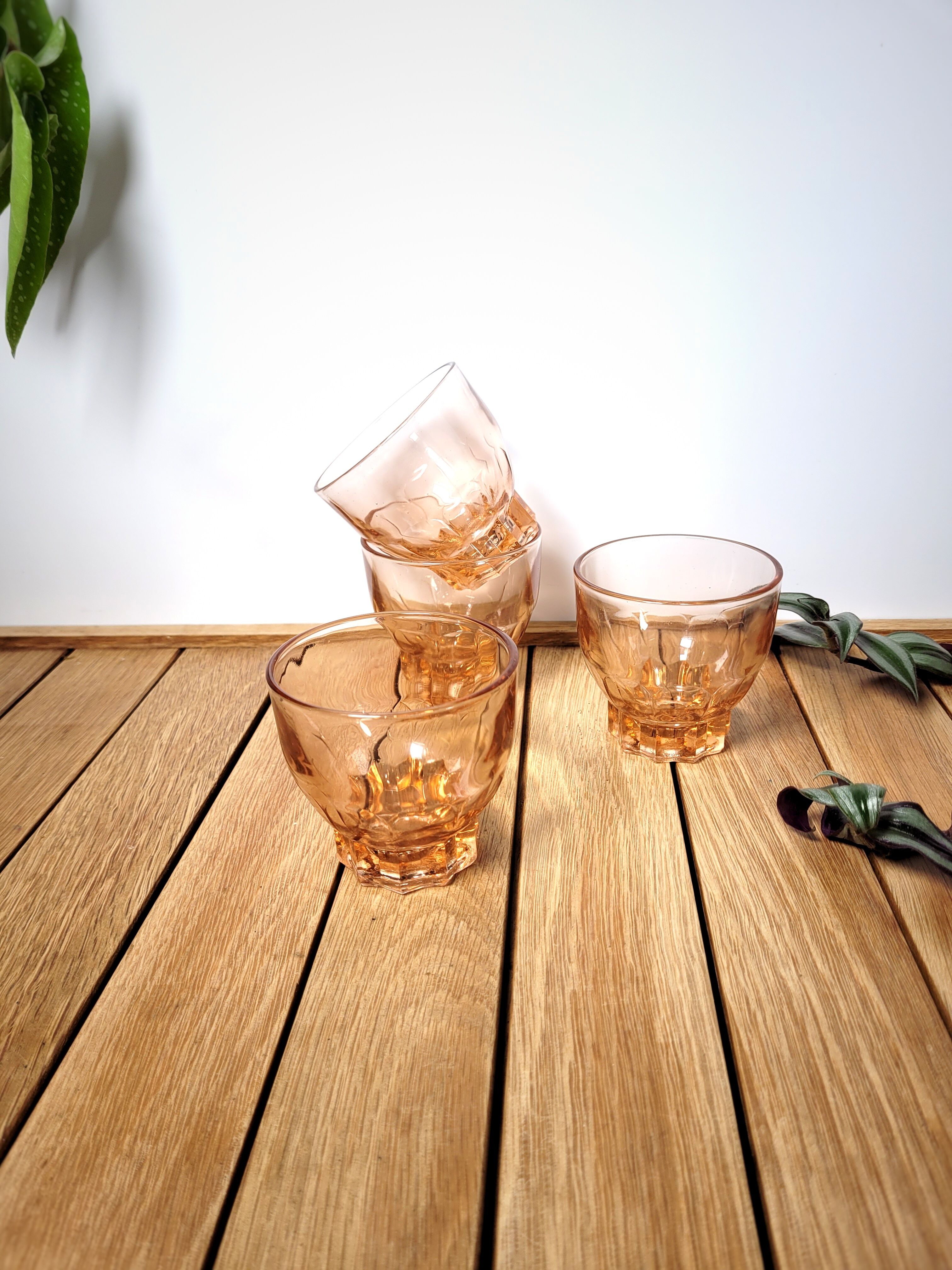 Vintage pink glasses set