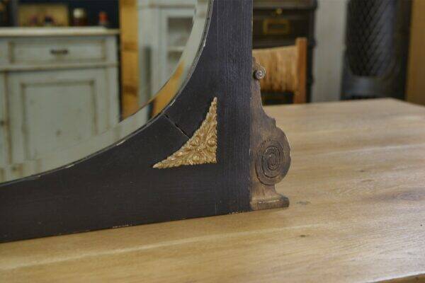 Mirror with wood and bronze art deco ornament 1930's