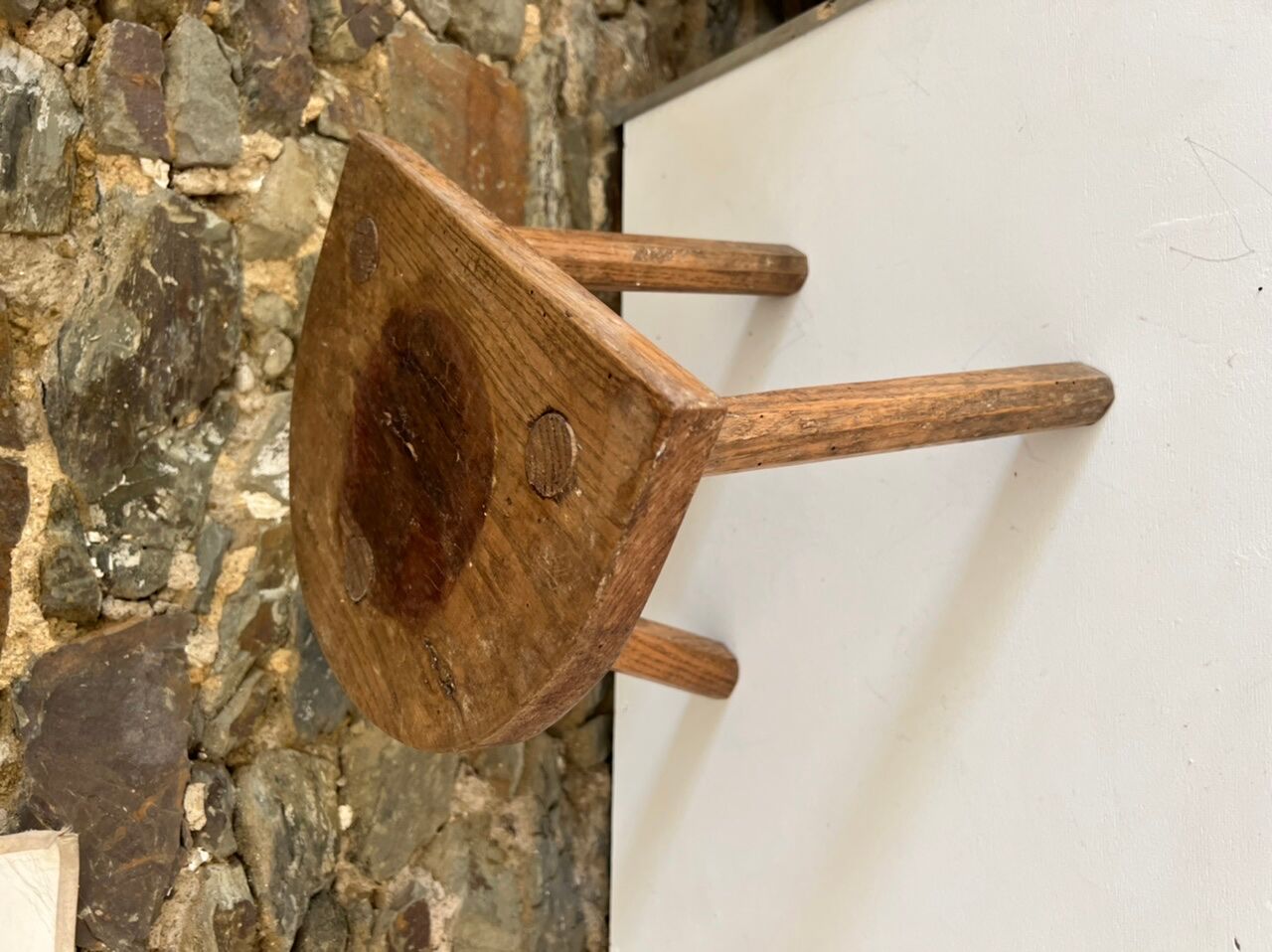 Antique tripod wooden trustool stool