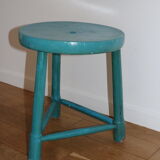 Tabouret tripode bois bleu 400mm