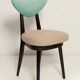 Beige and green mixed wool heart-shaped chair, mid-century, Europe, 1960s.