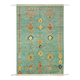 Handwoven Turkish Rustic 202 cm x 300 cm Turquoise Wool Carpet