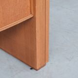 Mid-Century Oak Curved French Desk